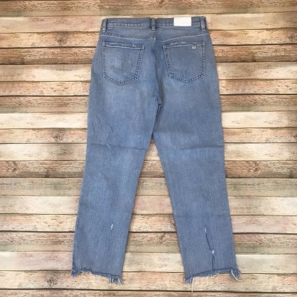 Pistola Size 29 Charlie High Rise Distressed Straight Leg Button Fly Jeans - Picture 2 of 7